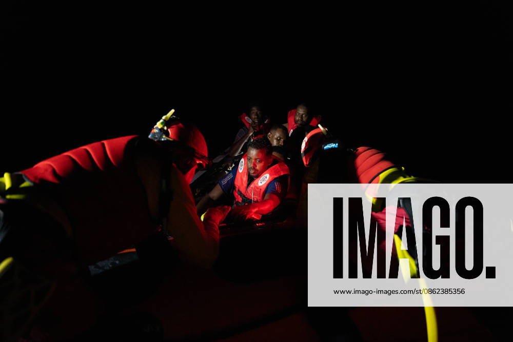 NGO vessel Open Arms rescues Somali migrants in the Central Mediterranean CENTRAL MEDITERRANEAN - JULY 22: A small rubber boat carrying six Somali migrants, including two unaccompanied minors, is rescued by the NGO vessel Open Arms in the Central Mediterranean on July 22, 2026. After departing from Libya, the migrants were rescued around 4:00 a.m. local time, and the vessel remained in the Maltese Search and Rescue region awaiting the assignment of a Place of Safety by authorities. Joan Galvez Anadolu At sea At sea. Editorial use only. Please get in touch for any other usage.