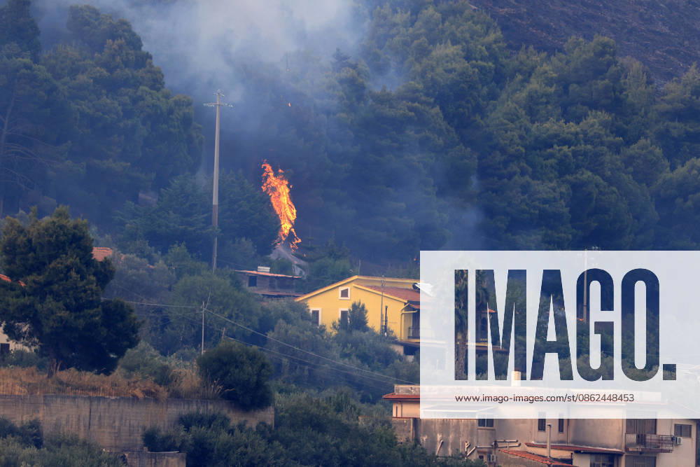 #2 Wildfire firefighting efforts continue on Sicily island PALERMO, ITALY - JULY 22: Wildfires continue to burn in several parts of Sicily as firefighting efforts remain underway in Palermo, Sicily, Italy on July 22, 2026. Aircraft and helicopters are being used to battle a wildfire in the Casaboli forest, located in the mountainous area between the towns of Monreale and Pioppo near Palermo. Alberto Lo Bianco Anadolu Palermo Italy. Editorial use only. Please get in touch for any other usage.
