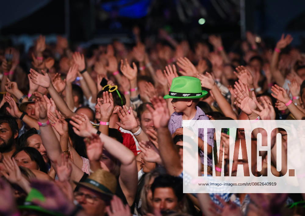 Freudenstadt, July 24, 2026: Black Forest Air Open Air Festival on the market square; headliner DJ Oetzi with his band; spectators and fans liven up the atmosphere