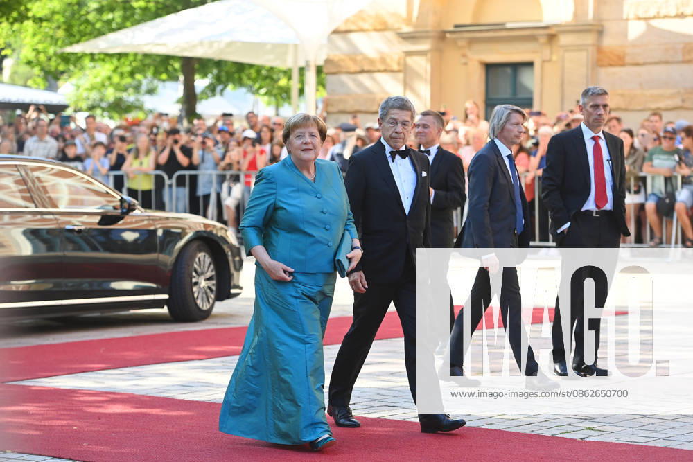 Angela MERKEL and her husband Joachim SAUER, opening of the 2026 Bayreuth Richard Wagner Festival, red carpet on July 25, 2026, at the Green Hill,