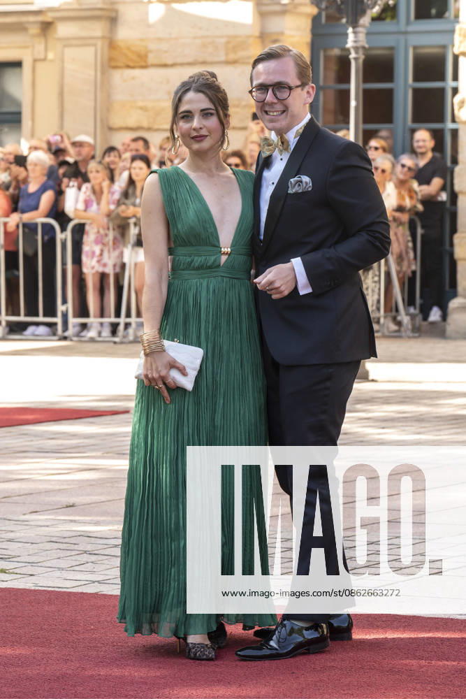 Carlotta Voss and Philipp Amthor attend the concert featuring Beethoven s Ninth Symphony to open the annual 2026 Bayreuth Festival (Richard Wagner Festspiele) at the Bayreuth Festspielhaus on July 25, 2026, in Bayreuth, Germany—the 150th Bayreuth Wagner Festival Opening