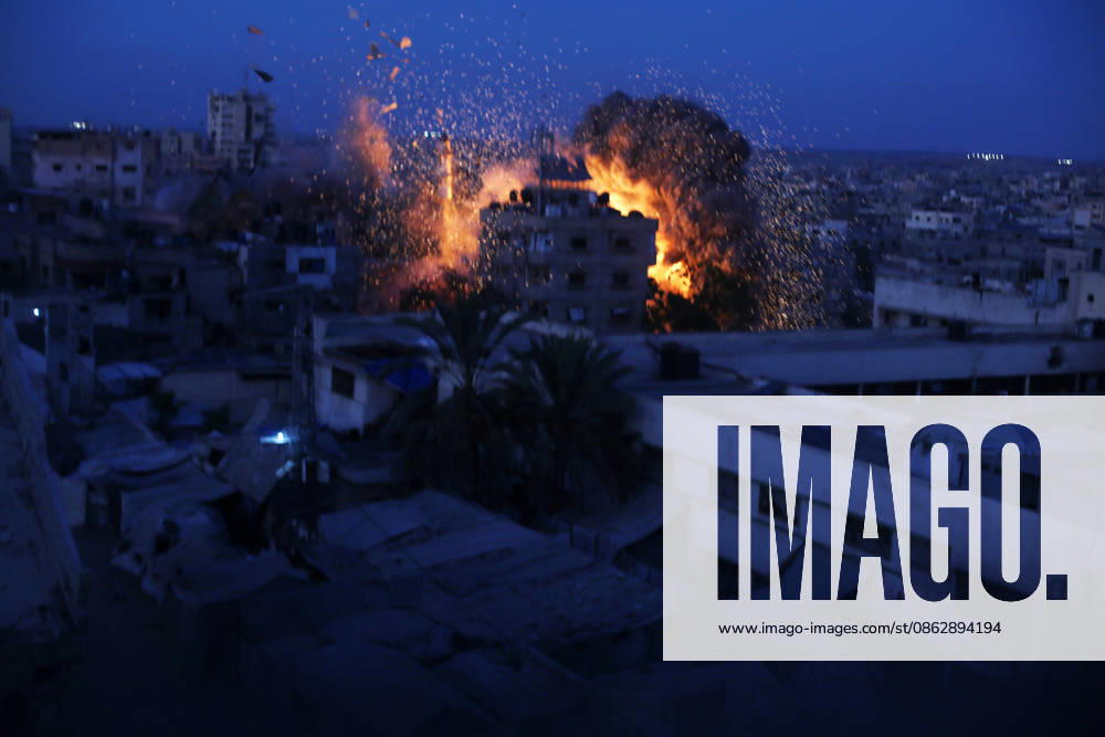 Smoke rises after Israeli airstrike destroys Dar Al-Muttaqin Mosque in Gaza City Smoke and flames rise following an Israeli airstrike that targeted Dar Al-Muttaqin Mosque in Gaza City on July 28, 2026. The strike destroyed the mosque and damaged surrounding residential homes. Photo by Anas Nur apaimages Gaza Gaza Strip Palestinian Territory 280726_Gaza_AN_00(4)