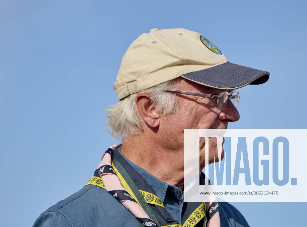 King Carl XVI Gustaf scout, and visit scout camp 2026-07-31 KRISTIANSTAD SWEDEN , King Carl XVI Gustaf are visiting the Jamboree 26 scout camp in Kristianstad in south Sweden., The King has been a scout himself since childhood., PICTURE: King Carl XV Gustaf visit scout camp., PHOTO:hbg-bild mega. 31 Jul 2026 Pictured: King Carl XVI Gustaf of Sweden visit scoutcamp in south Sweden.