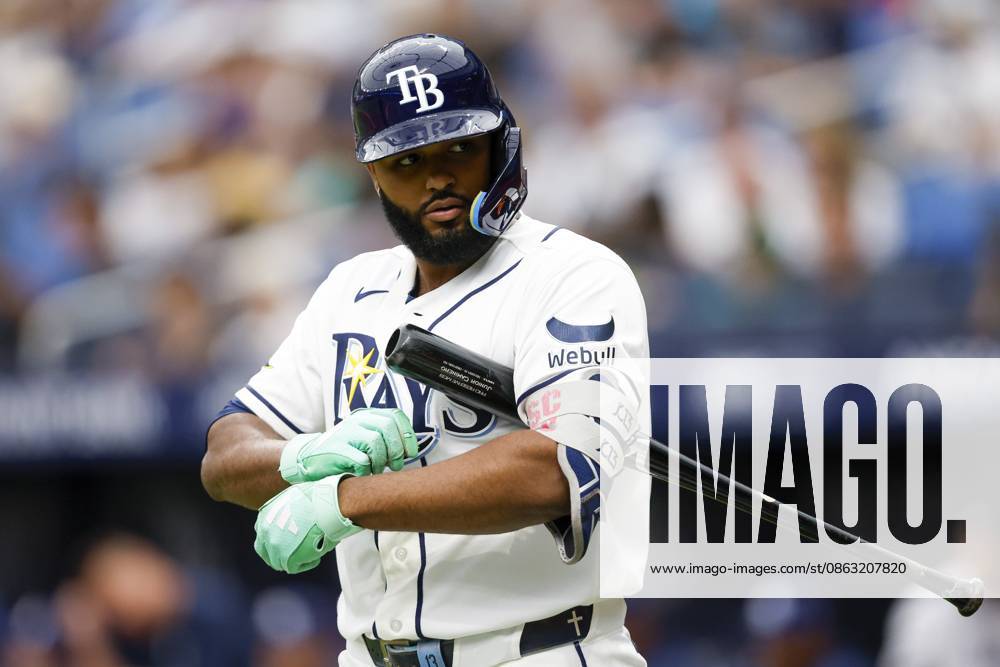 Tampa Bay Rays third baseman Junior Caminero (13) walks to the plate during the eighth inning against the Chicago White Sox on Sunday, Aug. 2, 2026 in St. Petersburg. St. Petersburg USA - ZUMAs70_ 20260802_zan_s70_017