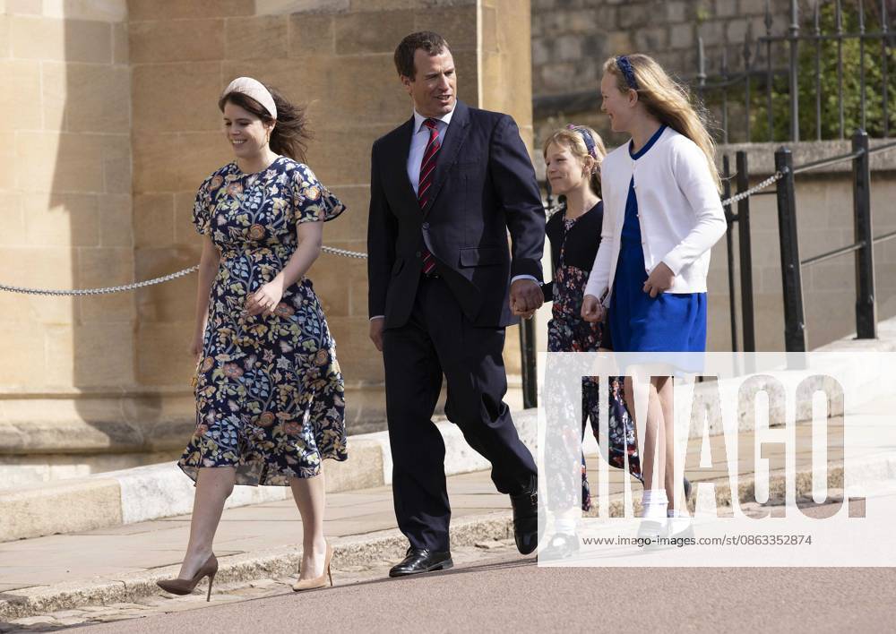 Members of the Royal Family Attend the Easter Service at St.George s Chapel, Windsor Members of the Royal Family Attend the Easter Service at St.George s Chapel, Windsor. 17th April 2022. Princess Eugenie and husband Jack Brooksbank arrive at the service., Credit:Jeff Gilbert PA ROTA - B68 Avalon