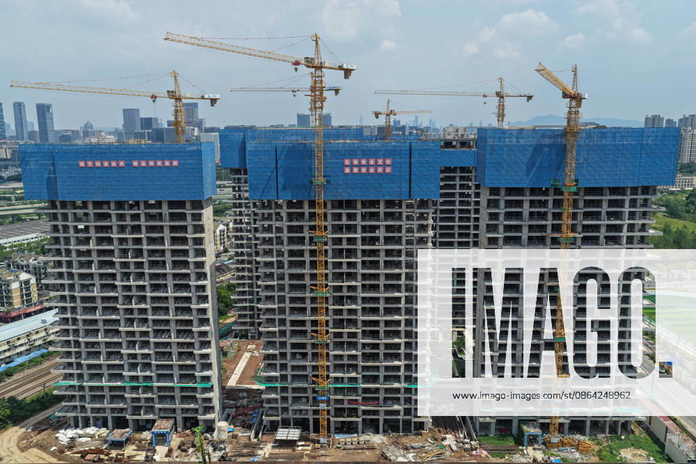 China Real Estate Market NANJING, CHINA - AUGUST 17, 2026 - Buildings under construction in Nanjing, Jiangsu, China on August 17, 2026. Nanjing Jiangsu China