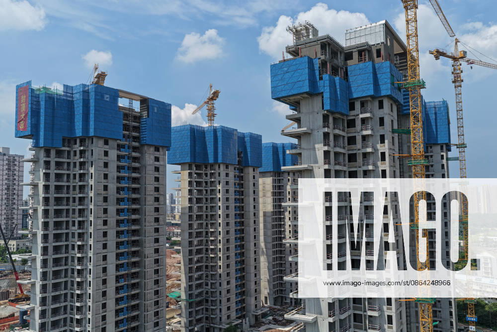 China Real Estate Market NANJING, CHINA - AUGUST 17, 2026 - Buildings under construction in Nanjing, Jiangsu, China on August 17, 2026. Nanjing Jiangsu China