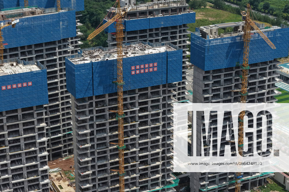 China Real Estate Market NANJING, CHINA - AUGUST 17, 2026 - Buildings under construction in Nanjing, Jiangsu, China on August 17, 2026. Nanjing Jiangsu China