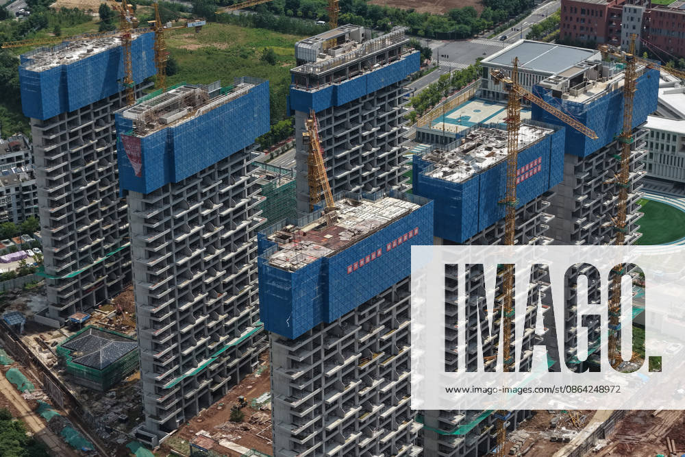 China Real Estate Market NANJING, CHINA - AUGUST 17, 2026 - Buildings under construction in Nanjing, Jiangsu, China on August 17, 2026. Nanjing Jiangsu China