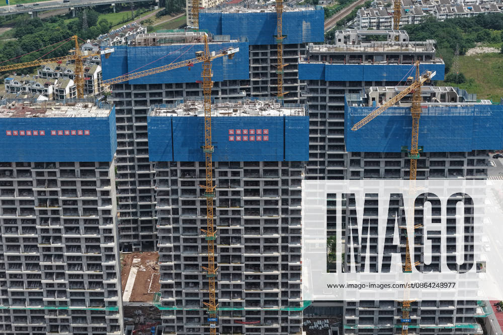 China Real Estate Market NANJING, CHINA - AUGUST 17, 2026 - Buildings under construction in Nanjing, Jiangsu, China on August 17, 2026. Nanjing Jiangsu China