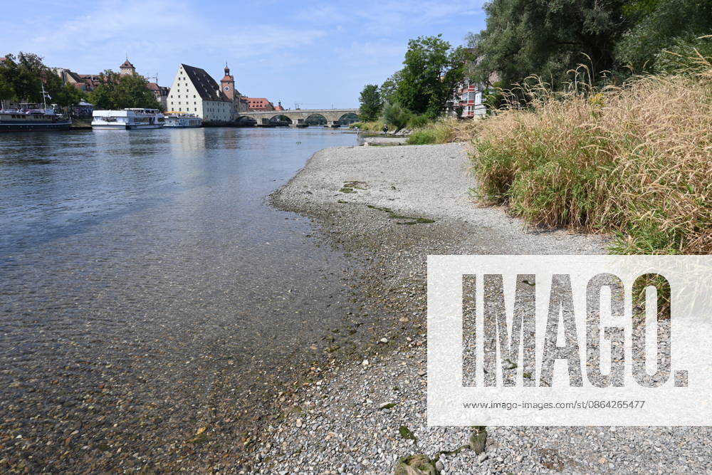Low Water Levels on the Danube in Regensburg, Bavaria: Heat and Drought Have Led to Water Levels in Some Parts of Europe That Are at Historic Lows. In several places, the Danube is carrying less water than at any time since records began. The consequences are far-reaching. The river has reached a record-low water level.