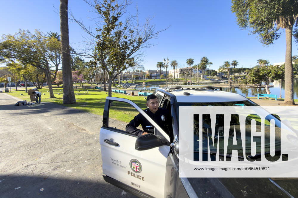 A Los Angeles Police Department patrol vehicle is seen in MacArthur Park on January 16, 2026, in Los Angeles. Los Angeles USA - ZUMAc68_ 20260116_zaf_c68_019