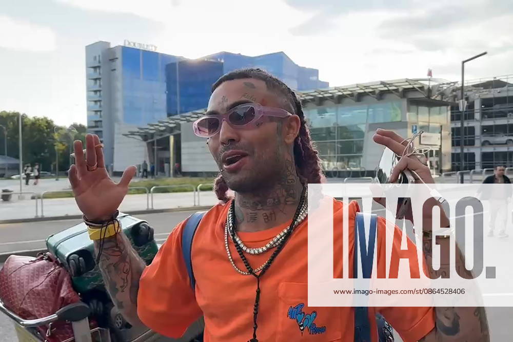 RUSSIA, MOSCOW - AUGUST 20, 2026: American rapper Lil Pump arrives at Vnukovo International Airport to give a solo concert scheduled for August 22. Elina Shtorts TASS 96369396
