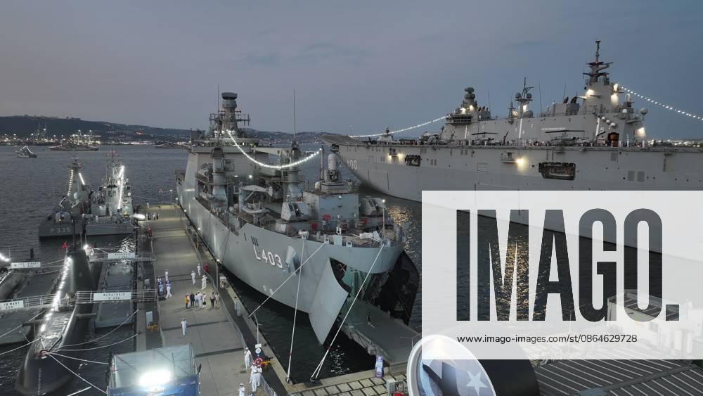 TEKNOFEST Blue Homeland OCAELI, TURKIYE - AUGUST 23: Turkish Navy vessels, including the TCG Sancaktar (L-403), are seen during TEKNOFEST Blue Homeland at the Golcuk Naval Shipyard Command in Kocaeli, Turkiye, on August 23, 2026. TCG Sancaktar carries out military missions including amphibious operations and mine-laying, and can also serve as a hospital, logistics support and evacuation ship in disaster zones. The event, organized under the leadership of the Turkish Ministry of National Defense and the Turkish Technology Team Foundation (T3 Foundation), with Anadolu serving as its Global Communication Partner, continues on its final day. Ibrahim Yozoglu Anadolu Kocaeli Turkey. Editorial use only. Please get in touch for any other usage.