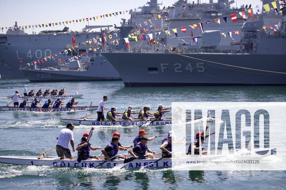 TEKNOFEST Blue Homeland KOCAELI, TURKIYE - AUGUST 23: Participants compete in dragon boat races during TEKNOFEST Blue Homeland, organized under the leadership of the Turkish Ministry of National Defense and the Turkiye Technology Team Foundation (T3 Foundation), with Anadolu as its Global Communications Partner, in Kocaeli, Turkiye, on August 23, 2026. Emre Ayvaz Anadolu Kocaeli Turkey. Editorial use only. Please get in touch for any other usage.