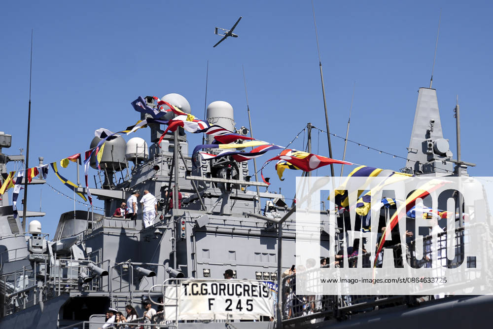 TEKNOFEST Blue Homeland KOCAELI, TURKIYE - AUGUST 23: Seahawk and Super Cobra helicopters of the Turkish Naval Air Command, CASA CN-235 maritime patrol aircraft, and Bayraktar TB2, TB3 and AKINCI unmanned aerial vehicles perform demonstration flights over Golcuk on the final day of TEKNOFEST Blue Homeland at the Golcuk Naval Shipyard Command in Kocaeli, Turkiye, on August 23, 2026. The event is organized under the leadership of the Turkish Ministry of National Defense and the Turkiye Technology Team Foundation (T3 Foundation), with Anadolu as its Global Communications Partner. Arife Karakum Anadolu Kocaeli Turkey. Editorial use only. Please get in touch for any other usage.
