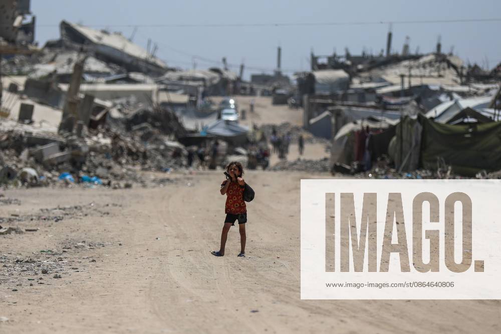 Palestinians live amid destruction in Jabalia camp JABALIA REFUGEE CAMP, NORTHERN GAZA STRIP, PALESTINE, AUGUST 23, 2026: Palestinians live amid the rubble of destroyed homes and extensive damage in Jabalia refugee camp in the northern Gaza Strip, facing difficult living conditions as they seek safety and basic necessities. JABALIA Palestine, State of