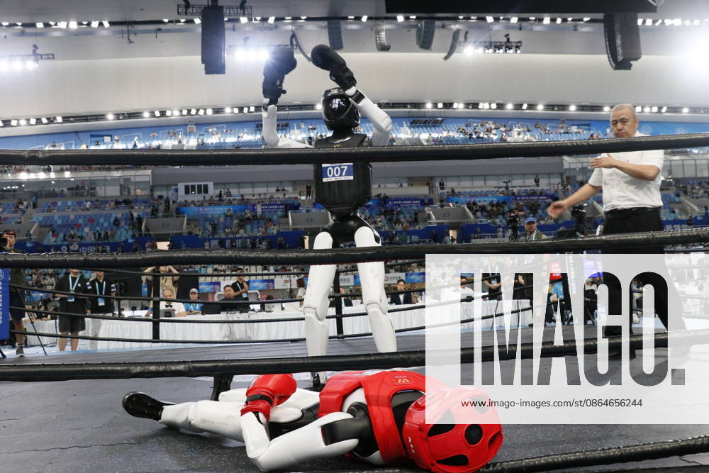 World Humanoid Robot Games in Beijing BEIJING, CHINA - AUGUST 24: Humanoid robots compete in kickbox tournaments within the second edition of World Humanoid Robot Games in Beijing, China on August 24, 2026. Emre Aytekin Anadolu Beijing China. Editorial use only. Please get in touch for any other usage.