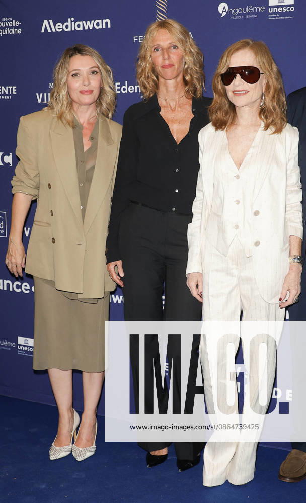 Anne Marivin, Sandrine Kiberlain, Isabelle Huppert at the photocall for the opening night of the 19th edition of the Angoulême Francophone Film Festival on August 24, 2026. Coadic Guirec Bestimage Photocall of the opening night of the 19th edition of the Angoulême Francophone Film Festival on August 24, 2026, Angoulême, France