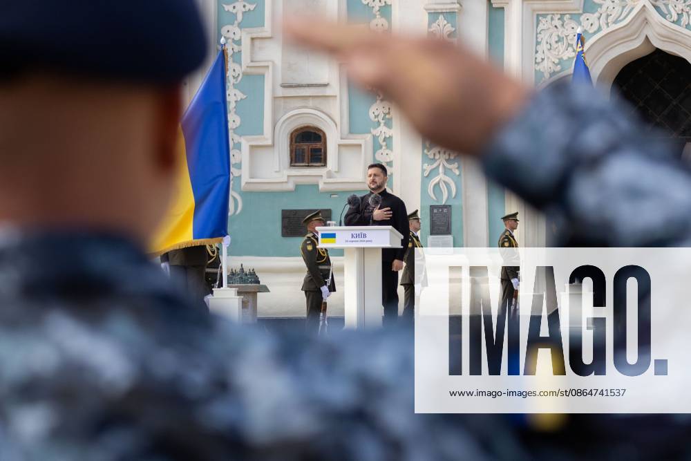 Ukraine celebrates its 35th Independence Day on August 24, 2026. President Volodymyr Zelenskyy. Ukraine celebrates its 35th Independence Day on August 24, 2026, in Kyiv, President Takes Part in Events on Ukraine’s Independence Day Press Service of the President of Ukraine via SVEN SIMON Foto Poolfoto SvenSimon-Press Service Of The President Of Ukraine ,