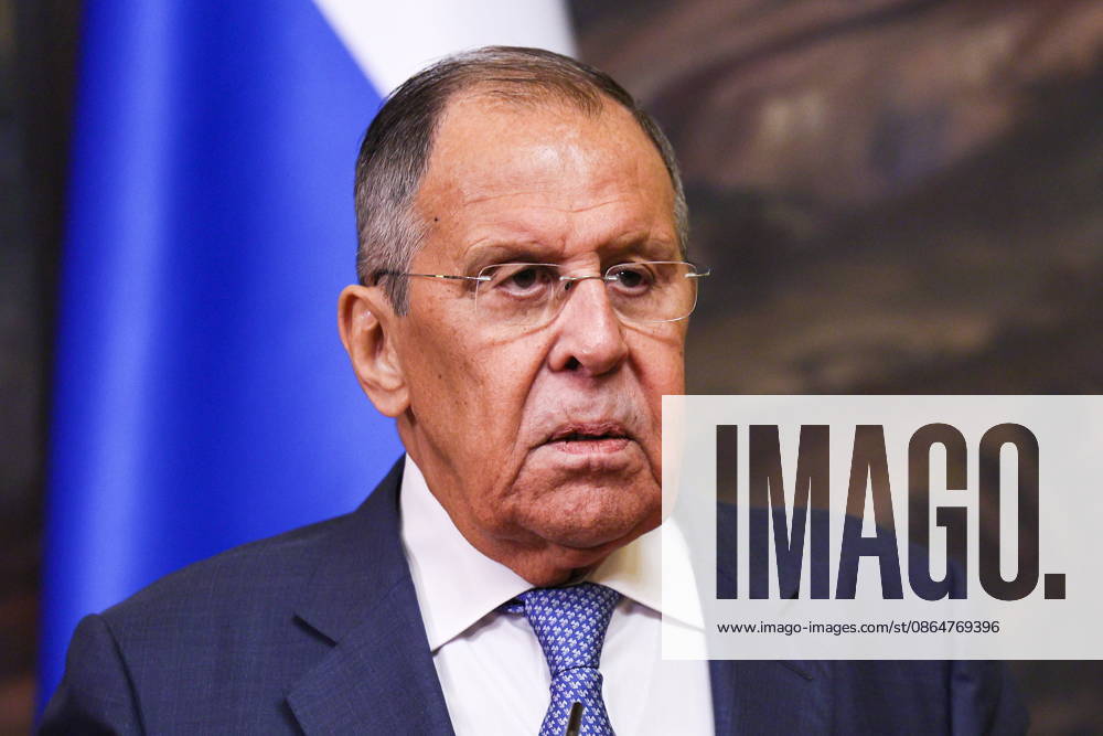 RUSSIA, MOSCOW - AUGUST 25, 2026: Russia s Foreign Minister Sergei Lavrov gives a press briefing following talks with archbishop Paul Richard Gallagher, Vatican s Secretary for Relations with States, at the Reception House of the Russian Foreign Ministry. Sergei Bulkin TASS 96627052