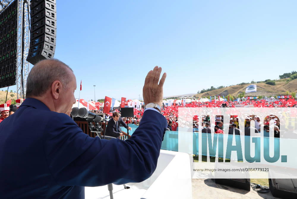 Turkish President Recep Tayyip Erdogan BITLIS, TURKIYE - AUGUST 25: (---- - MANDATORY CREDIT - TURKISH PRESIDENCY MURAT CETINMUHURDAR HANDOUT - NO MARKETING NO ADVERTISING CAMPAIGNS - DISTRIBUTED AS A SERVICE TO CLIENTS----) Turkish President Recep Tayyip Erdogan delivers a speech as he attends a ceremony marking the 955th anniversary of the Manzikert (Malazgirt) Victory during the Ahlat Events Area Program at the Recep Tayyip Erdogan Nation s Garden in the Ahlat district of Bitlis, Turkiye, on August 25, 2026. Turkish Presidency Murat Cetinmuhurdar Handout Anadolu Bitlis Turkey. Editorial use only. Please get in touch for any other usage.