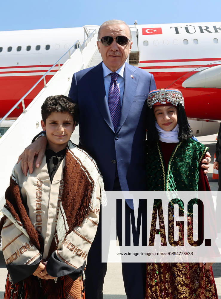 Turkish President Recep Tayyip Erdogan MUS, TURKIYE - AUGUST 25: (---- - MANDATORY CREDIT - TURKISH PRESIDENCY MURAT CETINMUHURDAR HANDOUT - NO MARKETING NO ADVERTISING CAMPAIGNS - DISTRIBUTED AS A SERVICE TO CLIENTS----) Turkish President Recep Tayyip Erdogan is welcomed by children wearing traditional attire after arriving at Mus Sultan Alparslan Airport to attend programs in Bitlis, Turkiye, on August 25, 2026. Turkish Presidency Murat Cetinmuhurdar Anadolu Mus Turkey. Editorial use only. Please get in touch for any other usage.