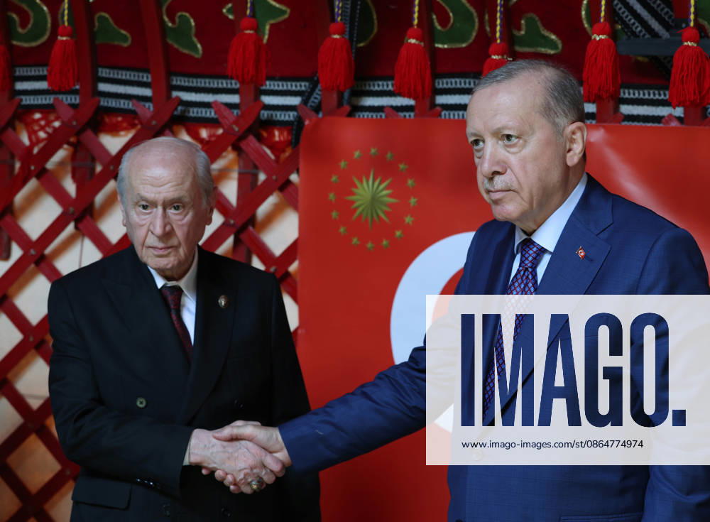 Turkish President Recep Tayyip Erdogan visits Seljuk Square Cemetery in eastern Turkiye BITLIS, TURKIYE - AUGUST 25: (---- - MANDATORY CREDIT - TURKISH PRESIDENCY MUSTAFA KAMACI HANDOUT - NO MARKETING NO ADVERTISING CAMPAIGNS - DISTRIBUTED AS A SERVICE TO CLIENTS----) Turkish President Recep Tayyip Erdogan poses for a photo with Nationalist Movement Party (MHP) Chairman Devlet Bahceli during his visit to the Seljuk Square Cemetery in Ahlat district of Bitlis, Turkiye, on August 25, 2026. Turkish President Recep Tayyip Erdogan visited Ahlat as part of events marking the 955th anniversary of the Victory of Malazgirt. Turkish Presidency Mustafa Kamaci Anadolu Bitlis Turkey. Editorial use only. Please get in touch for