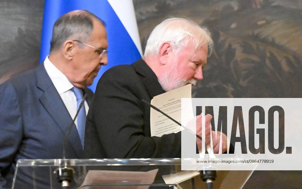 Russia Vatican 9228354 25.08.2026 Russian Foreign Minister Sergey Lavrov and Vatican s Secretary for Relations with States archbishop Paul Richard Gallagher, right, leave after a joint news conference following a meeting in Moscow, Russia. Sergey Guneev Sputnik Moscow Russia