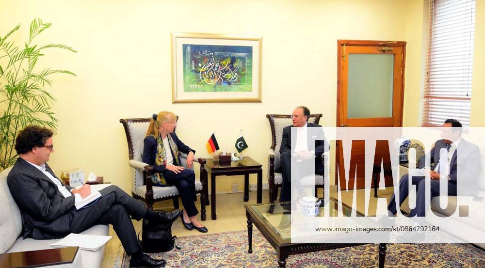 Federal Minister for Finance and Revenue Senator Muhammad Aurangzeb Meets with German Ambassador to Pakistan Ina Lepel in Islamabad Pakistan - ZUMAas3_ 20260825_zaf_as3_020