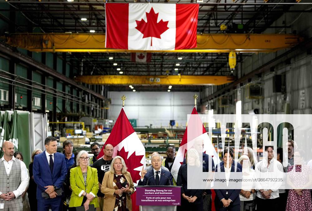 Ottawa, On, CAN: Minister of Finance and National Revenue Francois-Philippe Champagne speaks at a news conference on Canada s response to U.S. tariffs, at a roofing company in Ottawa, on Tuesday, Aug. 25, 2026. Ottawa CAN - ZUMAc35_ 20260825_zaf_c35_009
