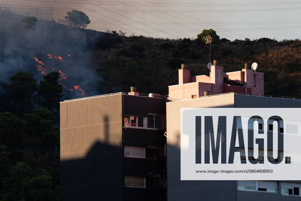 BARCELONA, SPAIN - AUGUST 25, 2026. Firefighters battle a devastating wildfire that has scorched dozens of hectares in Collserola Natural Park, prompting the precautionary evacuation of the Can Masdeu social center and several residential homes in the Torre BaroÂ³ neighborhood. Barcelona Spain - ZUMAq101 20260825_zna_q101_066