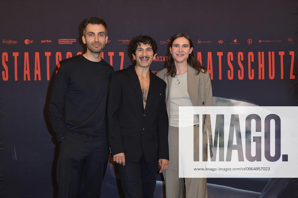 Jorgo Narjes, Faraz Shariat, and Paulina Lorenz at the special screening of the film *Staatsschutz* at the Kino International in Berlin, August 25, 2026 Foto:xM.xBehrensx xFuturexImagex staatsschutz_6846