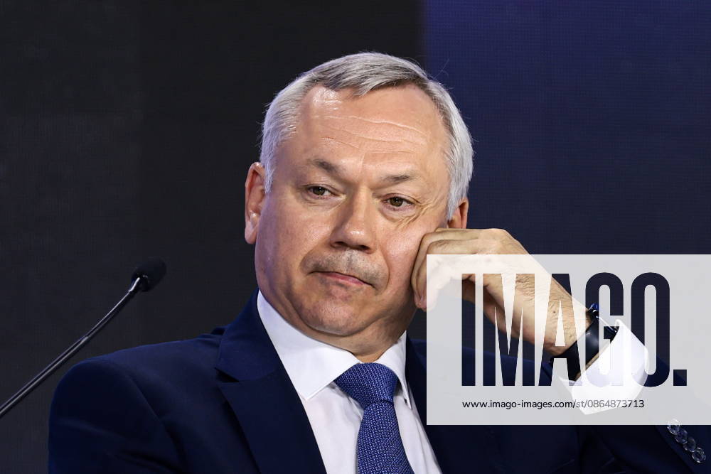 RUSSIA, NOVOSIBIRSK - AUGUST 26, 2026: Novosibirsk Region Governor Andrei Travnikov attends a plenary session titled The Role of Mega-Science Facilities in Implementing National Projects for Technological Leadership at the opening of Technoprom 2026, the 13th International Technological Development Forum, at the Novosibirsk Expocentre. Kirill Kukhmar TASS 96650786