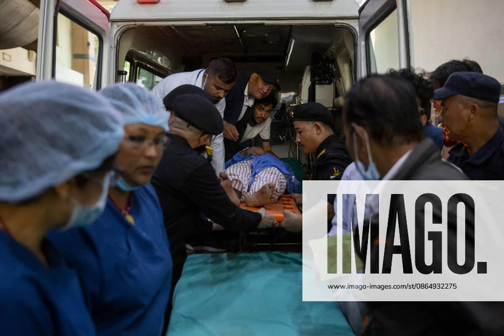 (260826) -- KATHMANDU, Aug. 26, 2026 -- A person injured in a massive flash flood in north Nepal is taken to a hospital in Kathmandu, Nepal, Aug. 26, 2026. At least 95 people were killed and 484 others remain missing in a massive flash flood in north Nepal on Wednesday, the Office of the Prime Minister said. (Photo by Xinhua) (SpotNews) NEPAL-FLASH FLOODS-AFTERMATH SulavxShrestha