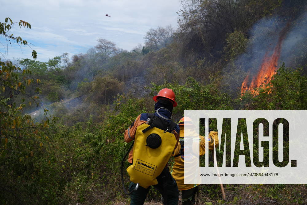 Wildfire in Colombia s Coello COELLO, COLOMBIA - AUGUST 26: Volunteers and firefighters work to contain a wildfire in Coello, Tolima department, Colombia, on August 26, 2026. Several municipalities across Tolima are facing wildfires fueled by dry conditions, high temperatures and strong winds, with emergency crews working to contain the flames and protect rural communities. Juancho Torres Anadolu Coello Colombia. Editorial use only. Please get in touch for any other usage.