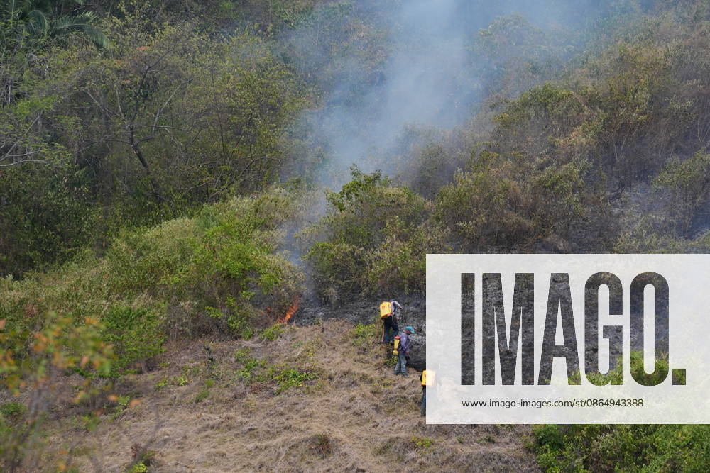 Wildfire in Colombia s Coello COELLO, COLOMBIA - AUGUST 26: Volunteers and firefighters work to contain a wildfire in Coello, Tolima department, Colombia, on August 26, 2026. Several municipalities across Tolima are facing wildfires fueled by dry conditions, high temperatures and strong winds, with emergency crews working to contain the flames and protect rural communities. Juancho Torres Anadolu Coello Colombia. Editorial use only. Please get in touch for any other usage.