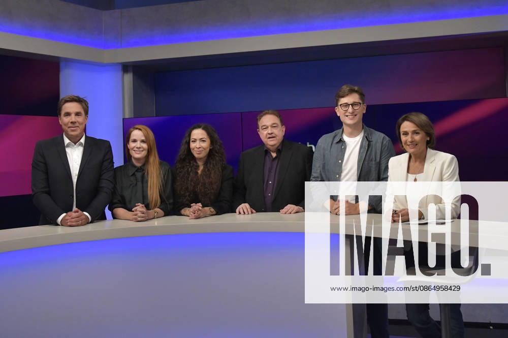 Markus Feldenkirchen, Florence Gaub, Anna Schneider, Oliver Kalkofe, Philipp Türmer, and Sandra Maischberger on the ARD talk show *maischberger* at the studio in Berlin-Adlershof, Berlin, August 26, 2026 Foto:xM.xBehrensx xFuturexImagex maischberger2608_6801