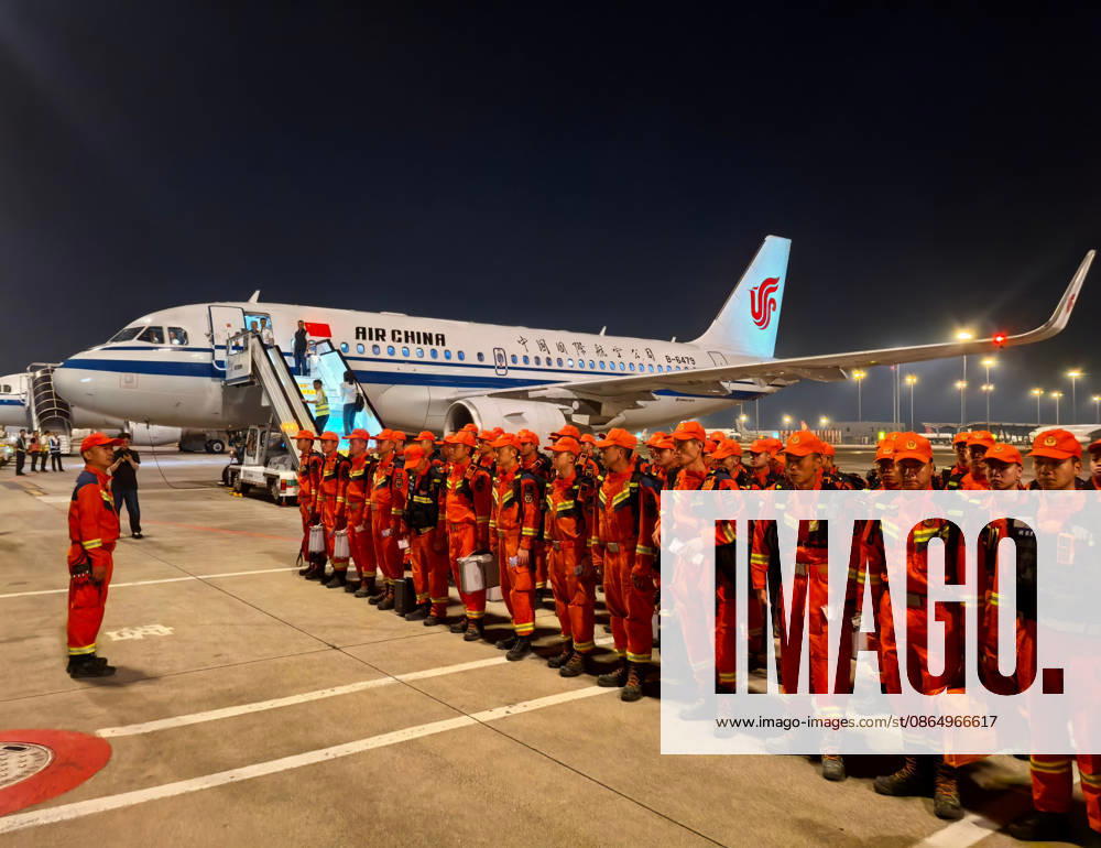 (260827) -- BEIJING, Aug. 27, 2026 -- Rescuers with rescue and relief supplies prepare before heading to the mudslide-stricken Gyirong Port, at the Chengdu Shuangliu International Airport in Chengdu, southwest China s Sichuan Province, Aug. 27, 2026. Rescue teams are racing to the mudslide-stricken Gyirong Port in southwest China s Xizang Autonomous Region after the disaster caused significant casualties across the China-Nepal border on Wednesday. The mudslide occurred on Wednesday morning in Nepal, resulting in three people dead and 265 missing at Gyirong Port as of 8 p.m., according to initial estimates. ( Handout via Xinhua) (SpotNews) CHINA-XIZANG-MUDSLIDE-RESCUE FORCES (CN) MinistryxofxEmergencyxManagement