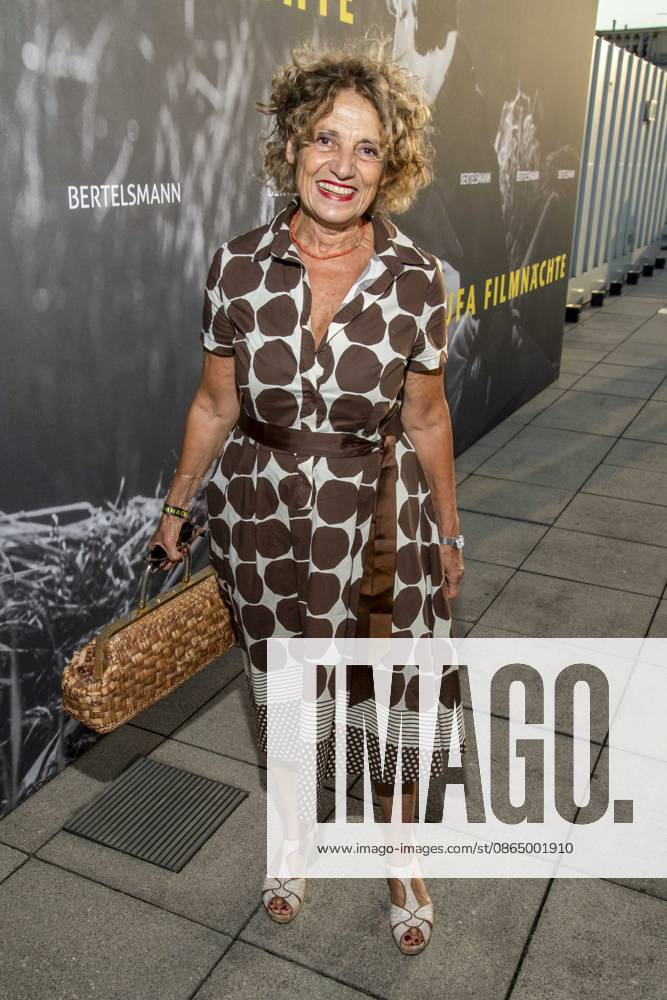 ABB FILM NIGHT: Adriana Altaras as a guest at the opening reception for the 2026 UFA Film Nights on the rooftop terrace of Bertelsmann Repraesentanz on August 26, 2026, in Berlin, Germany