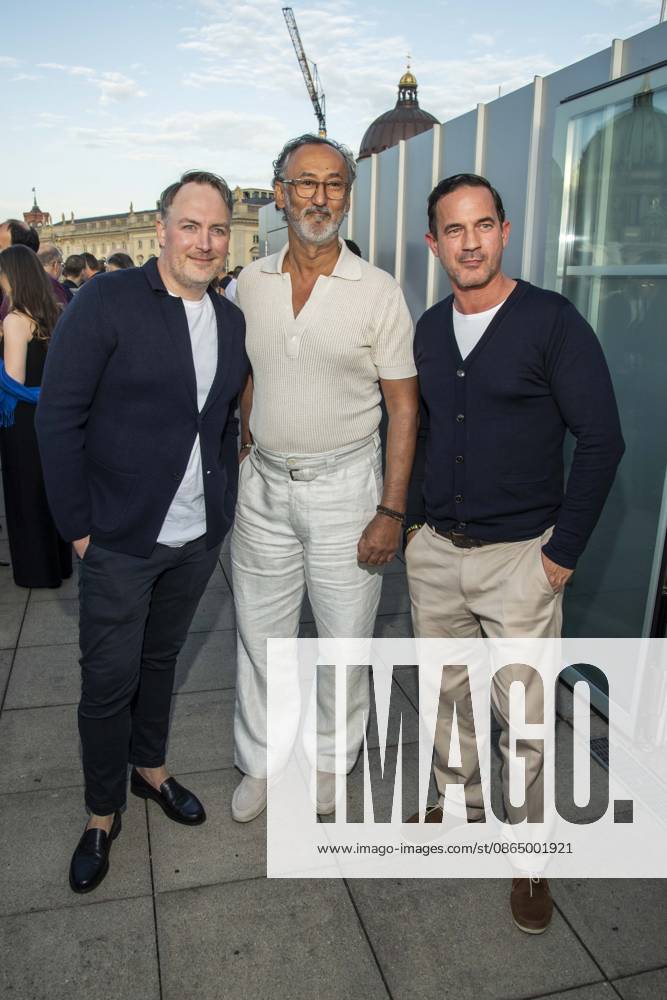 ABB FILM NIGHT: Martin Stange, Ercan Durmaz, and Soenke Moehring as guests at the opening reception for the 2026 UFA Film Nights on the rooftop terrace of Bertelsmann Repraesentanz on August 26, 2026, in Berlin, Germany