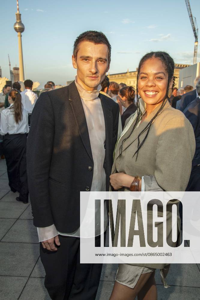ABB FILM NIGHT: Sebastian Schneider and Jane Chirwa attend the opening reception for the 2026 UFA Film Nights on the rooftop terrace of Bertelsmann Representanz on August 26, 2026, in Berlin, Germany