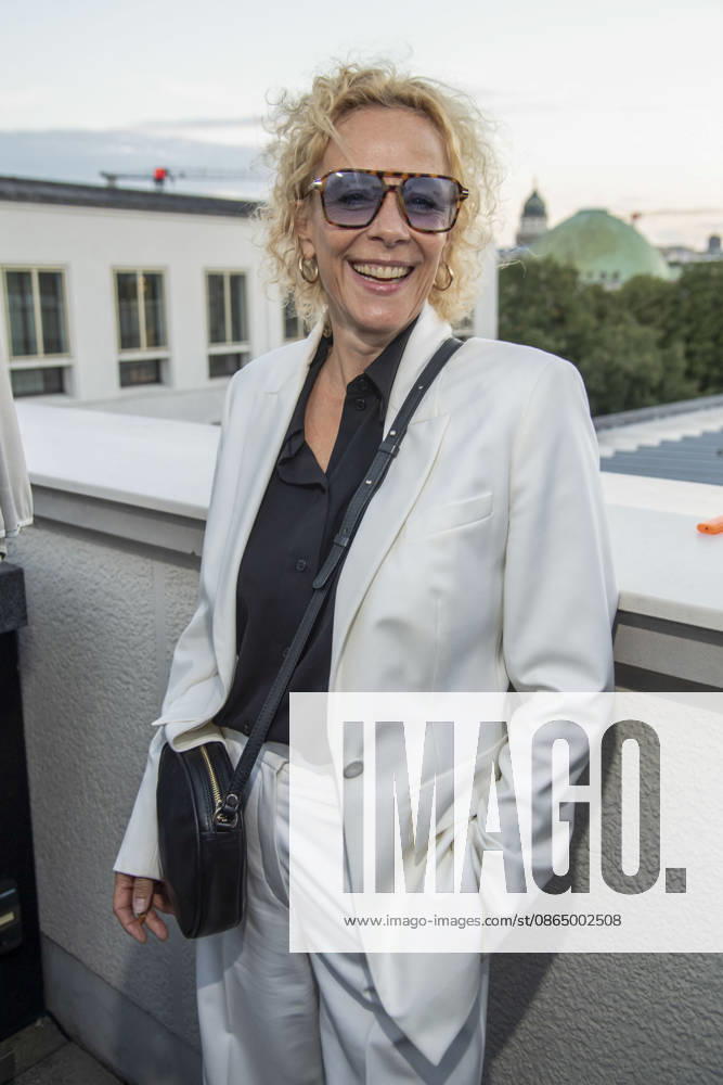 ABB FILM NIGHT: Katja Riemann attends the opening reception for the 2026 UFA Film Nights on the rooftop terrace of Bertelsmann Repraesentanz on August 26, 2026, in Berlin, Germany