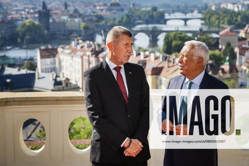 Czech Prime Minister Andrej Babis, left, received the President of the European Council Antonio Costa, in Prague, Czech Republic, on August 27, 2026. (CTKxPhoto VitxSimanek) CTKPhotoP2026082702723 CTKPhotoP2026082702723