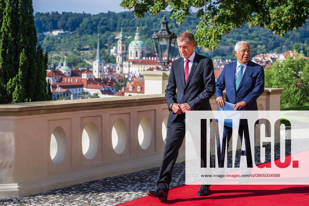 Czech Prime Minister Andrej Babis, left, received the President of the European Council Antonio Costa, in Prague, Czech Republic, on August 27, 2026. (CTKxPhoto VitxSimanek) CTKPhotoP2026082702766 CTKPhotoP2026082702766
