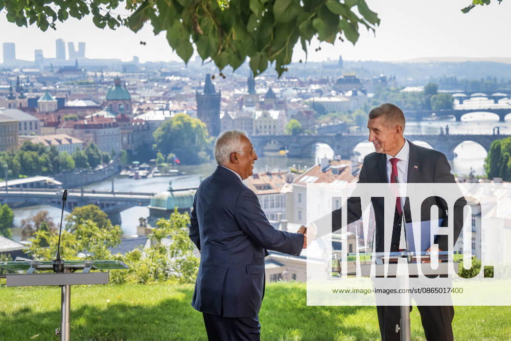 Czech Prime Minister Andrej Babis, right, and President of the European Council Antonio Costa, left, give the press conference after their meeting in Prague, Czech Republic, on August 27, 2026. (CTKxPhoto VitxSimanek) CTKPhotoP2026082703816 CTKPhotoP2026082703816