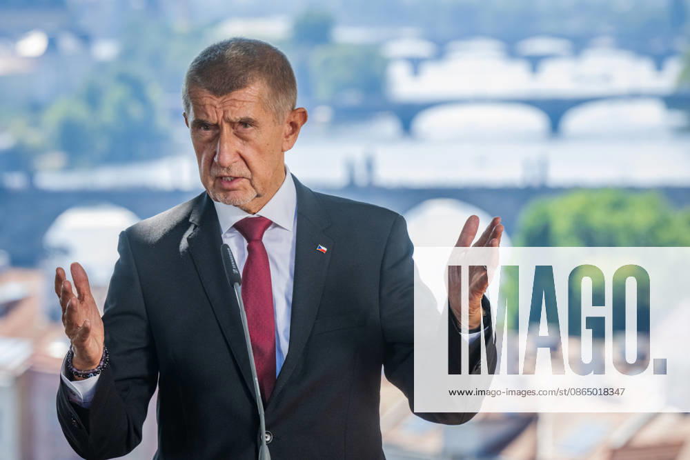 Czech Prime Minister Andrej Babis speaks at the press conference after his meeting with President of the European Council Antonio Costa, in Prague, Czech Republic, on August 27, 2026. (CTKxPhoto VitxSimanek) CTKPhotoP2026082703932 CTKPhotoP2026082703932