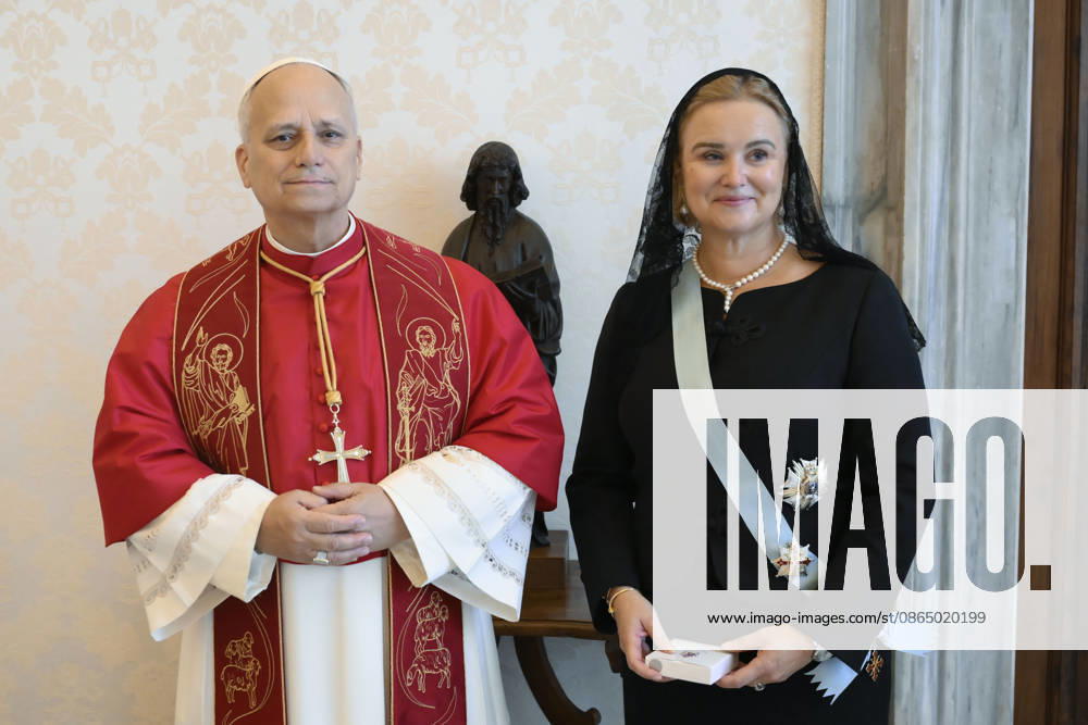 Pope Leo XIV weekly general audience Italy, Rome , Vatican, 2026 8 27 Pope Leo XIV receives in a private audience H.E. Ms. Caroline Vermeulen for the presentation of her credentials in The Vatican - NO BOOKS