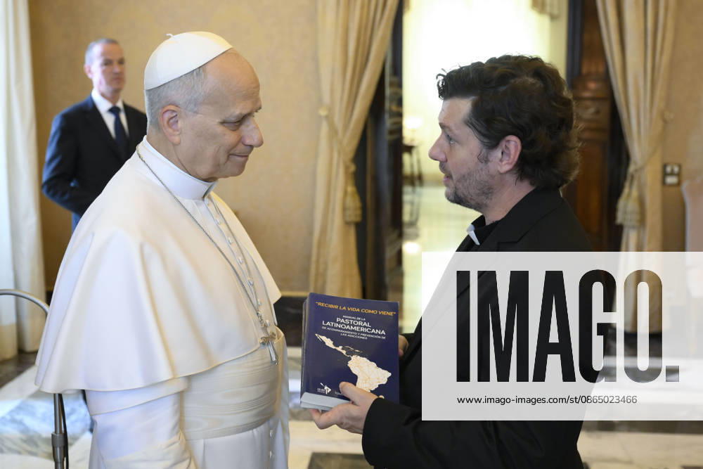 Pope Leo XIV private audience Italy, Rome , Vatican, 2026 8 27 Pope Leo XIV receives in a private audience Participants in the Meeting organized by the Pontifical Commission for Latin America on Addictions in Latin America in The Vatican - NO BOOKS