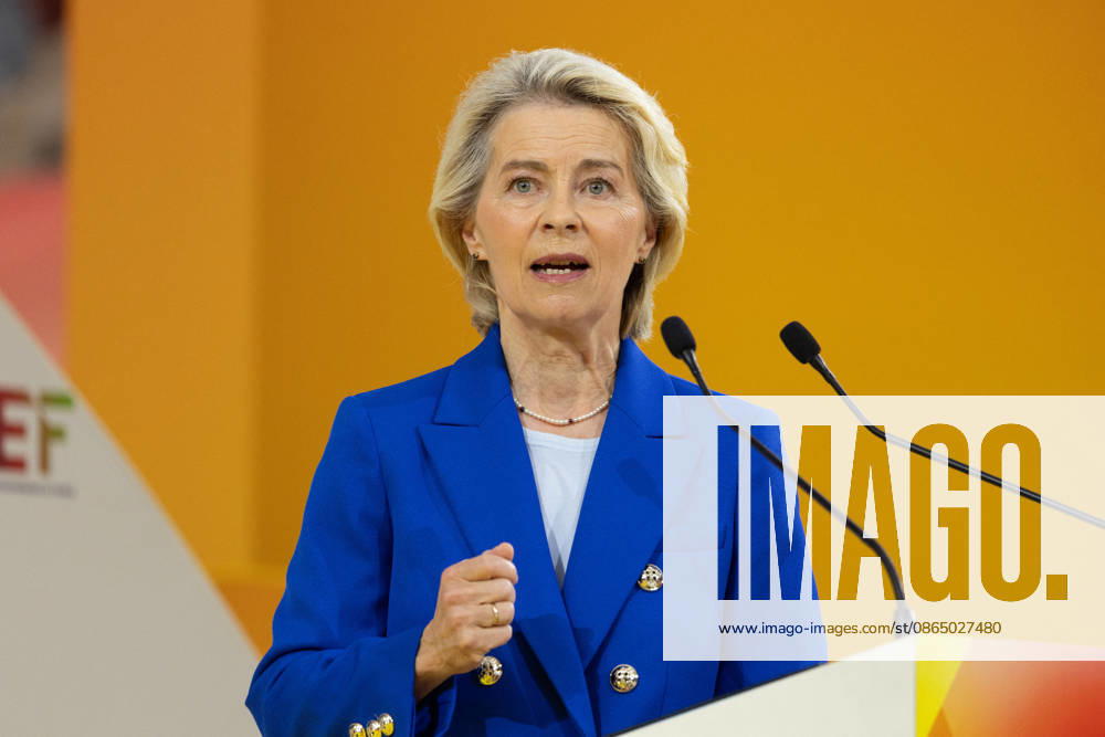 Second day of La REF 2026 meeting - Paris European Commission President Ursula von der Leyen during the La REF 2026 meeting of French entrepreneurs, organised by the MEDEF, France s main employers federation, at the Roland-Garros venue in Paris on August 27, 2026. Photo by Raphael Lafargue ABACAPRESS.COM Paris France